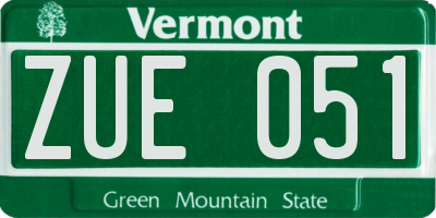 VT license plate ZUE051