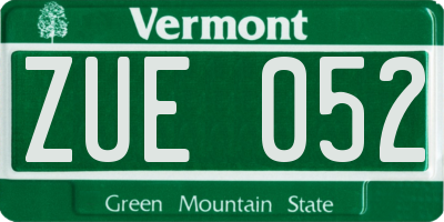 VT license plate ZUE052