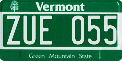 VT license plate ZUE055