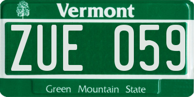 VT license plate ZUE059