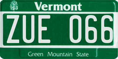 VT license plate ZUE066