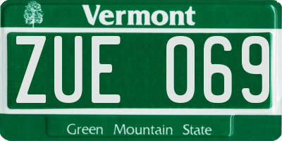 VT license plate ZUE069