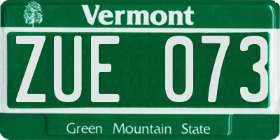 VT license plate ZUE073