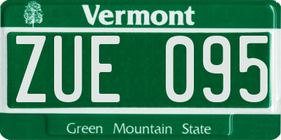 VT license plate ZUE095