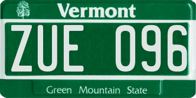 VT license plate ZUE096