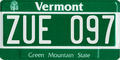 VT license plate ZUE097