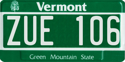 VT license plate ZUE106
