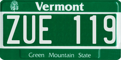 VT license plate ZUE119