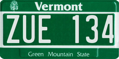 VT license plate ZUE134