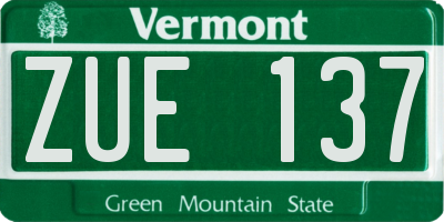 VT license plate ZUE137