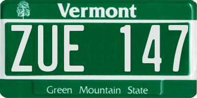 VT license plate ZUE147