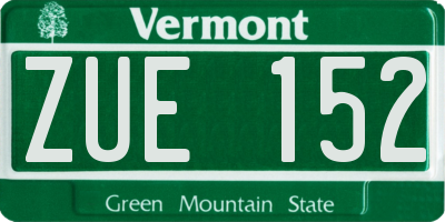 VT license plate ZUE152