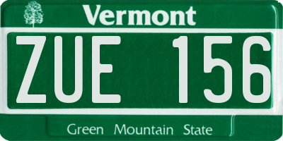 VT license plate ZUE156