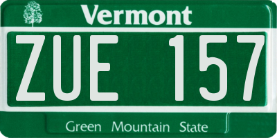 VT license plate ZUE157