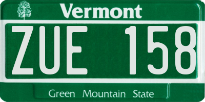 VT license plate ZUE158
