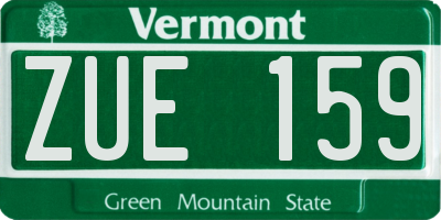 VT license plate ZUE159