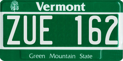 VT license plate ZUE162