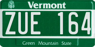 VT license plate ZUE164