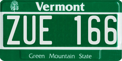 VT license plate ZUE166