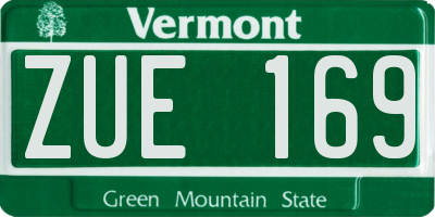 VT license plate ZUE169
