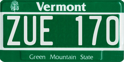 VT license plate ZUE170