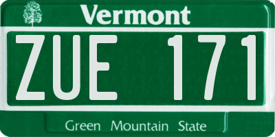 VT license plate ZUE171