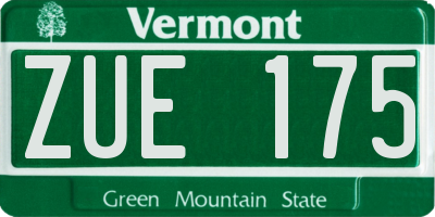 VT license plate ZUE175