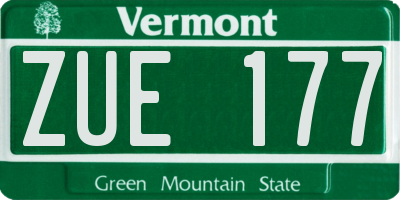 VT license plate ZUE177