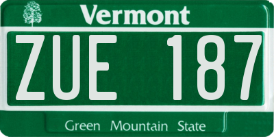 VT license plate ZUE187
