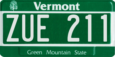 VT license plate ZUE211