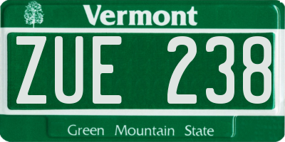 VT license plate ZUE238