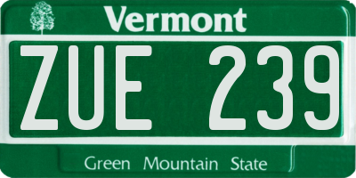 VT license plate ZUE239