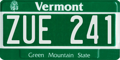 VT license plate ZUE241
