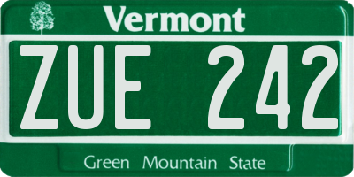 VT license plate ZUE242