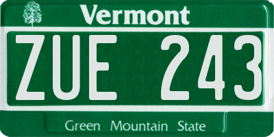 VT license plate ZUE243