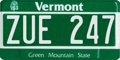 VT license plate ZUE247