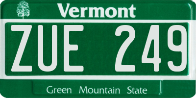 VT license plate ZUE249