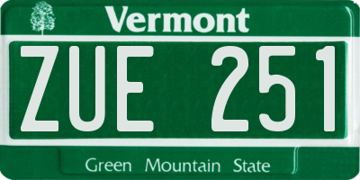 VT license plate ZUE251