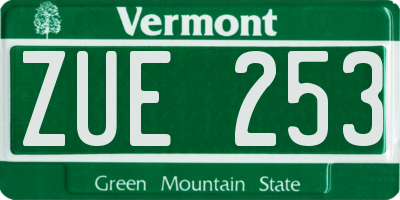 VT license plate ZUE253