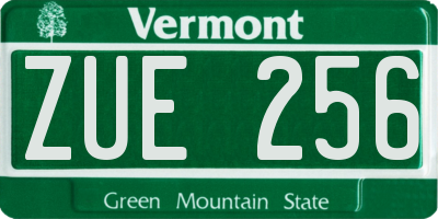 VT license plate ZUE256