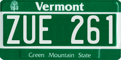 VT license plate ZUE261