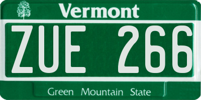 VT license plate ZUE266