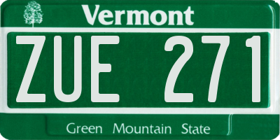 VT license plate ZUE271