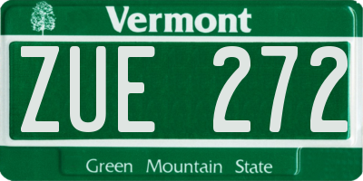 VT license plate ZUE272