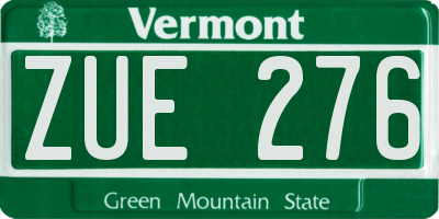 VT license plate ZUE276