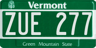 VT license plate ZUE277