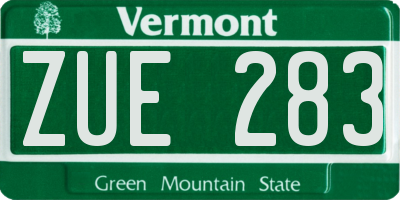 VT license plate ZUE283