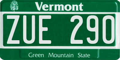 VT license plate ZUE290