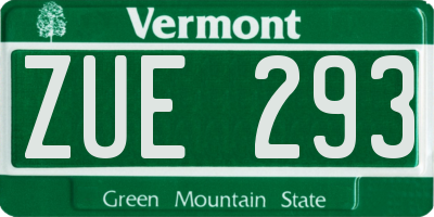 VT license plate ZUE293