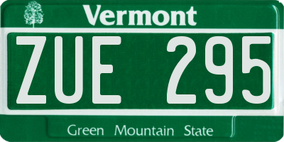 VT license plate ZUE295